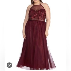 Windsor long plus size tulle dress